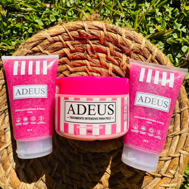 Kit ADEUS Reafirmante + Exfoliante Pitaya – Celulitis, Estrías y Renovación Corporal, 300g + 165g