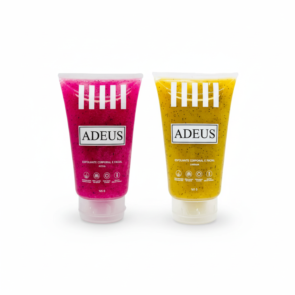 Kit exfoliantes ADEUS duo banana y pitaya fondo blanco Google Shopping - Kelyndas