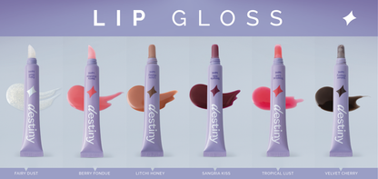 Destiny Lip Gloss by La Segura – Natural Shine, Non-Sticky & Hydrating – 6 Shades | Brillo Labial
