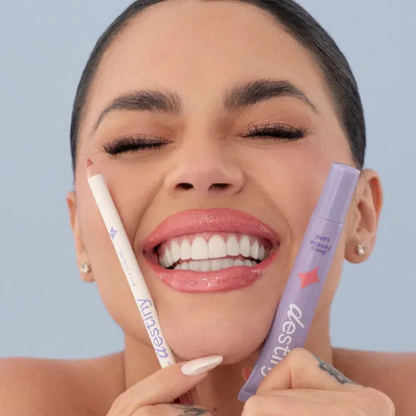 Dúo de Delineador de Labios y Brillo de Labios Destiny por La Segura, tono Berry Fondue – kit labial no pegajoso con aceite de jojoba